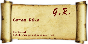 Garas Réka névjegykártya